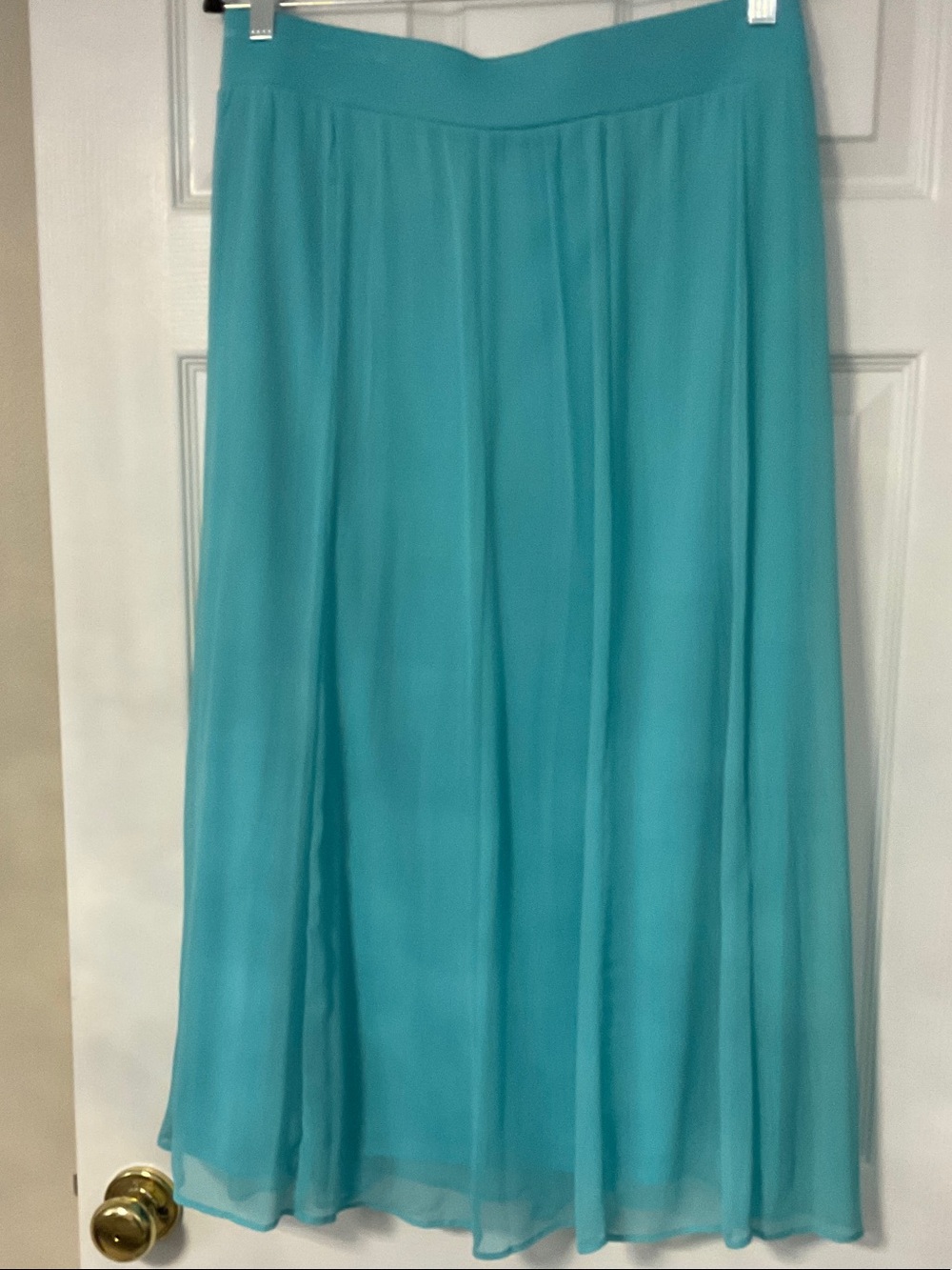 Ruby Rd. Teal Chiffon Maxi Skirt
